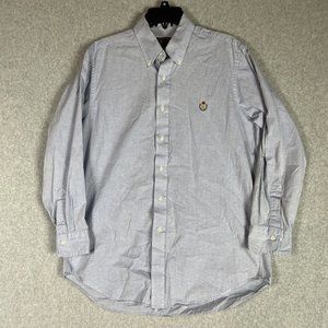 Vintage Chaps Ralph Lauren Shirt Men Large Blue Long Sleeve Button Up
